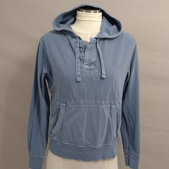 Polo Ralph Lauren Other - RL Polo Blue acid wash Cotton Pullover Hoodie